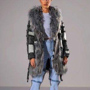 FAUX FUR PATCH MIX COAT